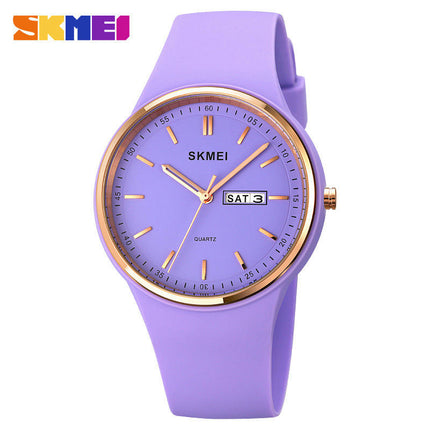 Women's Quartz Watch Date and Day Silicone Strap Waterproof Watches