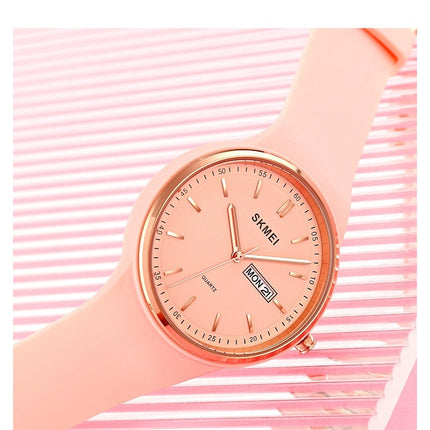 Women's Quartz Watch Date and Day Silicone Strap Waterproof Watches