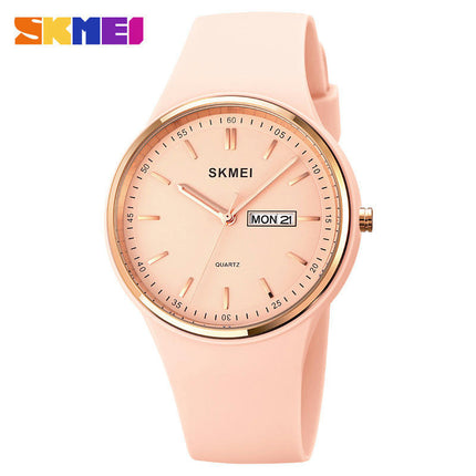 Women's Quartz Watch Date and Day Silicone Strap Waterproof Watches