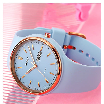 Women's Quartz Watch Date and Day Silicone Strap Waterproof Watches