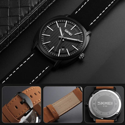 Men's Analog Quartz Watch Business Wrist Watch Calendar Waterproof Leather Watches