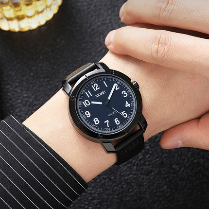 Men's Analog Quartz Watch Business  Waterproof Leather Watches