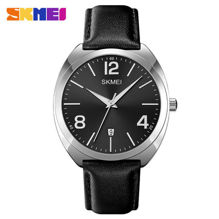 Men's Watches Analog Quartz Date Waterproof Wrist Watch with Leather Band