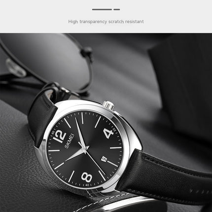 Men's Watches Analog Quartz Date Waterproof Wrist Watch with Leather Band