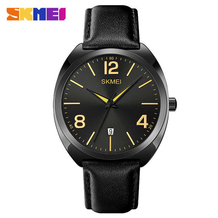 Men's Watches Analog Quartz Date Waterproof Wrist Watch with Leather Band