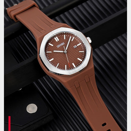 Waterproof Casual Silicone Strap Women Men Quartz Watches With Date