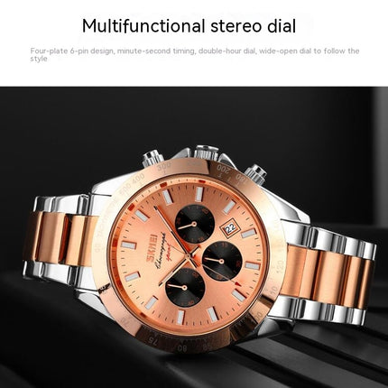 Classics Business Analog Watch Quartz Waterproof Stainless Steel Watch for Men