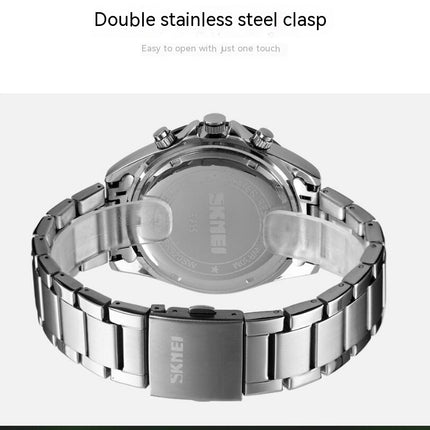 Classics Business Analog Watch Quartz Waterproof Stainless Steel Watch for Men