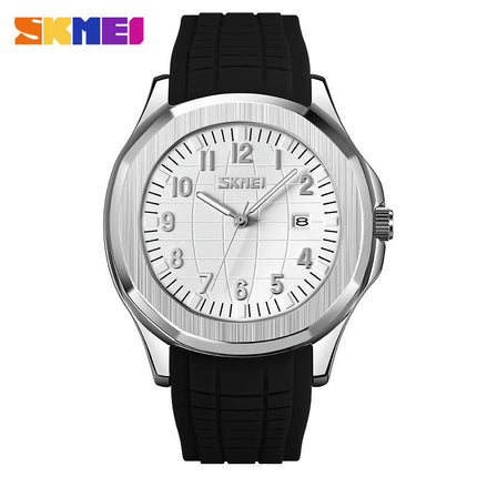 Men's Analog Quartz Watches Silicone Strap Waterproof Date Wrist Watch for Men