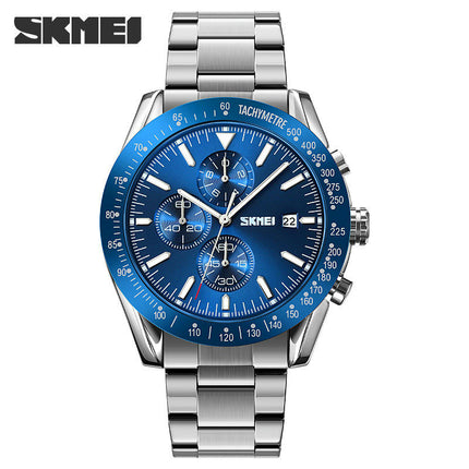 Men's Watches Quartz Stainless Steel Chronograph Waterproof Date Wrist Watch