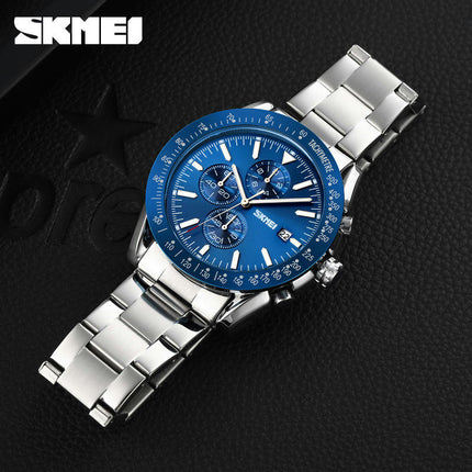 Men's Watches Quartz Stainless Steel Chronograph Waterproof Date Wrist Watch