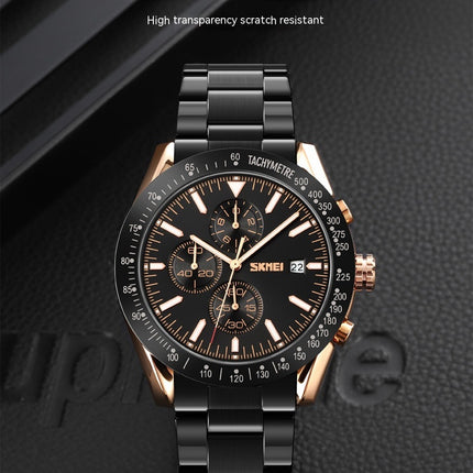 Men's Watches Quartz Stainless Steel Chronograph Waterproof Date Wrist Watch