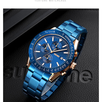 Men's Watches Quartz Stainless Steel Chronograph Waterproof Date Wrist Watch