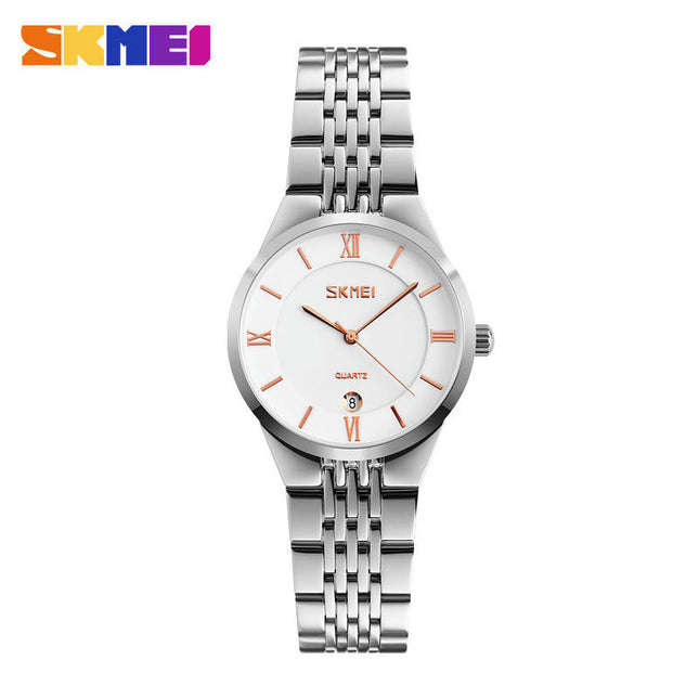 Couple Watches Stainless Steel Watches Men and Women Quartz Date Wrist Watches