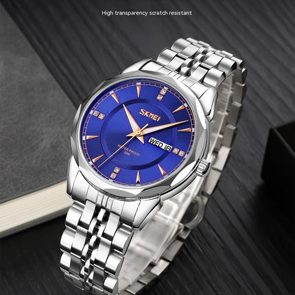 Men's Watches Analog Quartz Day/Date Stainless Steel Waterproof Wrist Watches