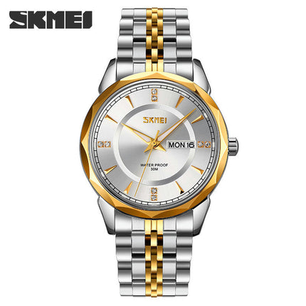 Men's Watches Analog Quartz Day/Date Stainless Steel Waterproof Wrist Watches