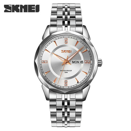 Men's Watches Analog Quartz Day/Date Stainless Steel Waterproof Wrist Watches