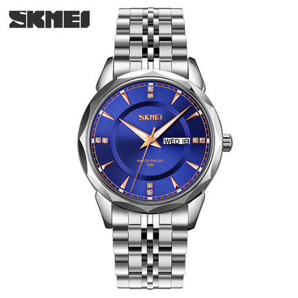 Men's Watches Analog Quartz Day/Date Stainless Steel Waterproof Wrist Watches