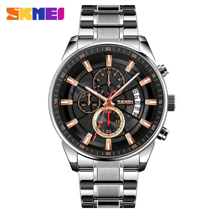 Men’s Watch Analog Quartz Stainless Steel Waterproof Chronograph Date Wrist Watches