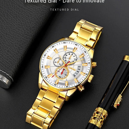 Men’s Watch Analog Quartz Stainless Steel Waterproof Chronograph Date Wrist Watches