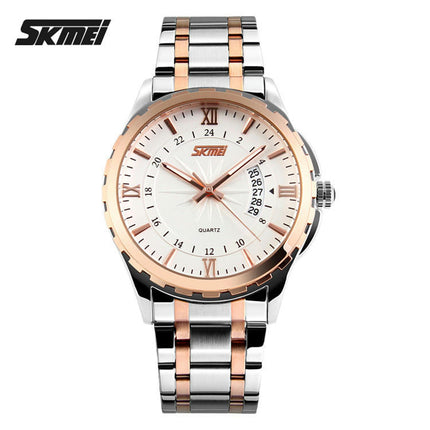 Men's Quartz Watches Date Waterproof Wristwatches,Stainsteel Steel Luminous Watch