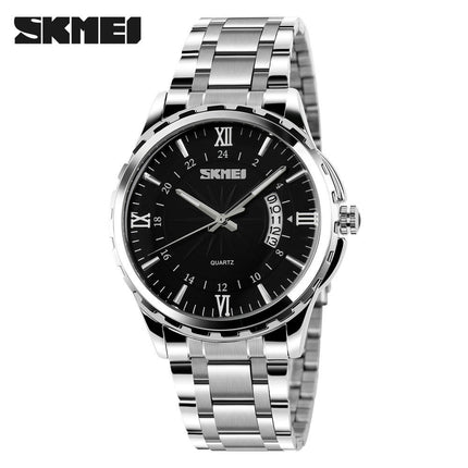 Men's Quartz Watches Date Waterproof Wristwatches,Stainsteel Steel Luminous Watch