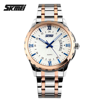 Men's Quartz Watches Date Waterproof Wristwatches,Stainsteel Steel Luminous Watch