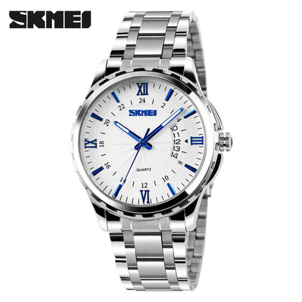 Men's Quartz Watches Date Waterproof Wristwatches,Stainsteel Steel Luminous Watch