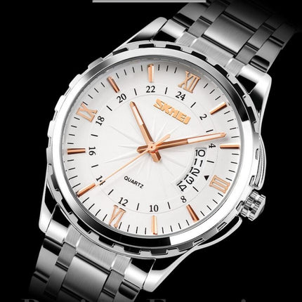 Men's Quartz Watches Date Waterproof Wristwatches,Stainsteel Steel Luminous Watch