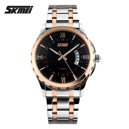 Men's Quartz Watches Date Waterproof Wristwatches,Stainsteel Steel Luminous Watch