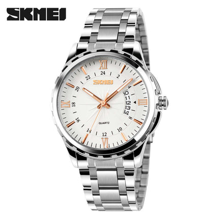 Men's Quartz Watches Date Waterproof Wristwatches,Stainsteel Steel Luminous Watch