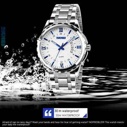 Men's Quartz Watches Date Waterproof Wristwatches,Stainsteel Steel Luminous Watch