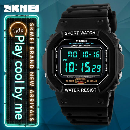 Digital Watch for Men Outdoor Sports Stopwatch Alarm Waterproof Wristwatch