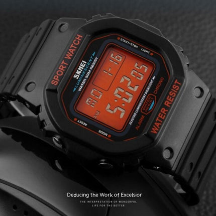 Digital Watch for Men Outdoor Sports Stopwatch Alarm Waterproof Wristwatch