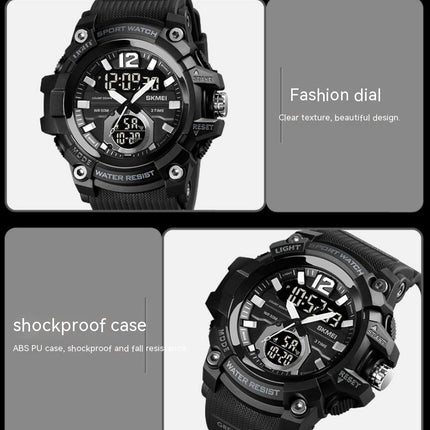 Men's Digital Sports Watch, Waterproof LED Stopwatch Alarm Wristwatch