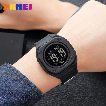 Men's Waterproof Wrist Watch Sport Stopwatch Countdown Square Digital Watches