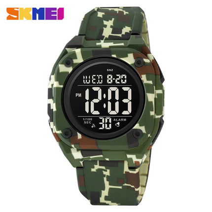 Men's Waterproof Wrist Watch Sport Stopwatch Countdown Square Digital Watches