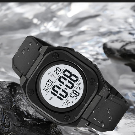 Men's Waterproof Wrist Watch Sport Stopwatch Countdown Square Digital Watches