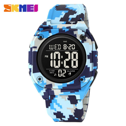 Men's Waterproof Wrist Watch Sport Stopwatch Countdown Square Digital Watches