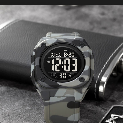 Men's Waterproof Wrist Watch Sport Stopwatch Countdown Square Digital Watches