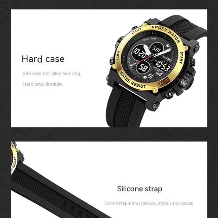 Men's Outdoor Sports Electronic Watch LED Stopwatch Waterproof Digital Analog Watches