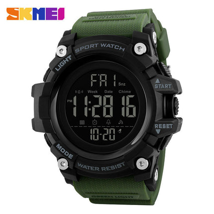 Men's Sports Military Stopwatch LED Backlight Waterproof Digital Watch