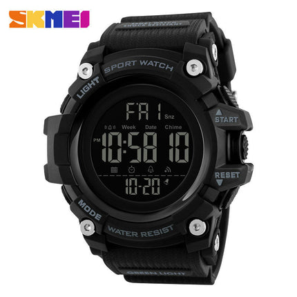 Men's Sports Military Stopwatch LED Backlight Waterproof Digital Watch