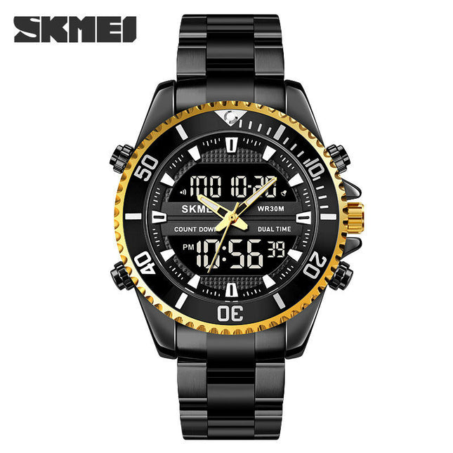 Men's Analog Digital Watches Stainless Steel Back Light Waterproof Watch