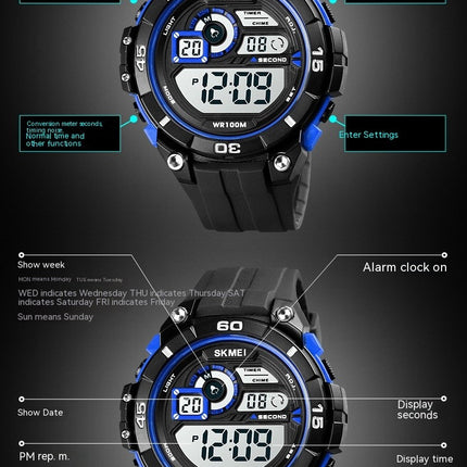 Men's Digital Watch Waterproof Luminous Multifunctional Sport Electronic Watch