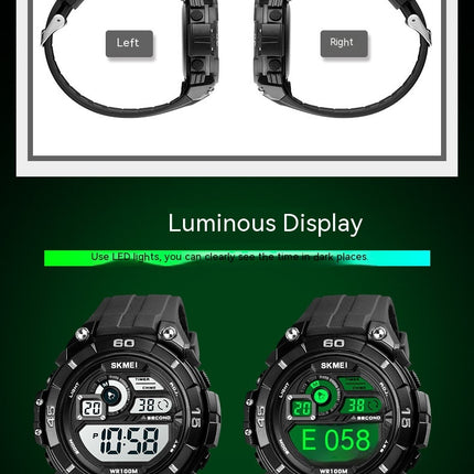 Men's Digital Watch Waterproof Luminous Multifunctional Sport Electronic Watch