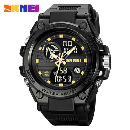 Men's Digital Analog Waterproof Watches with Stopwatch LED Light Multifunctional Wrist Watches