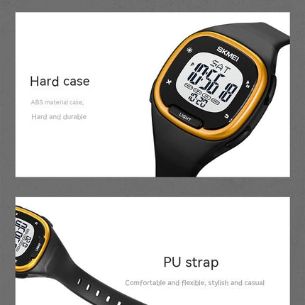 Men's Women's Digital Sport Square Watches with Alarm Stopwatch Waterproof