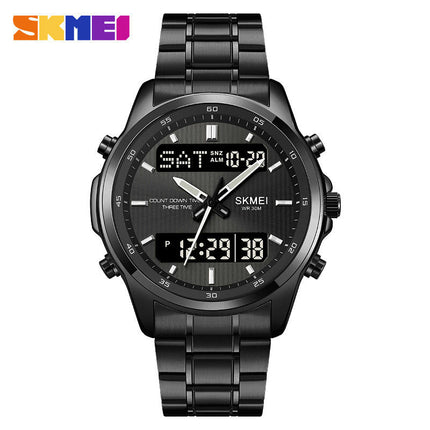 Men's LED Analog Digital Waterproof Sports Outdoor Steel Watch