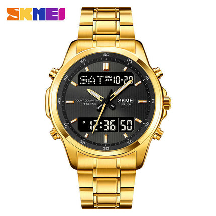 Men's LED Analog Digital Waterproof Sports Outdoor Steel Watch